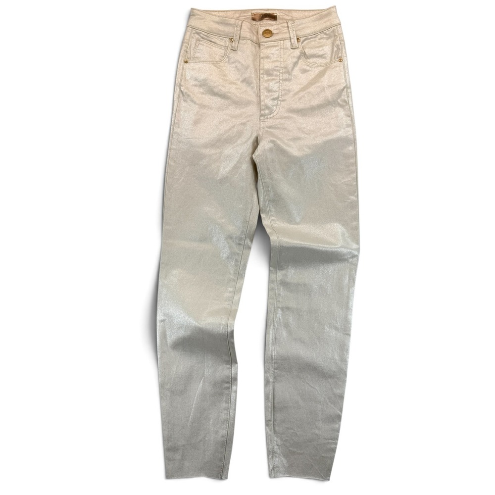 NEW KUT from the Kloth Charlize Metallic Gold High Rise Jeans Size 00